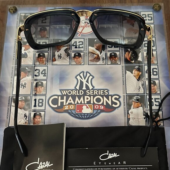 Authentic Cazal Sunglasses 616 Black Gold Grey Gardient Lenses - Picture 7 of 8